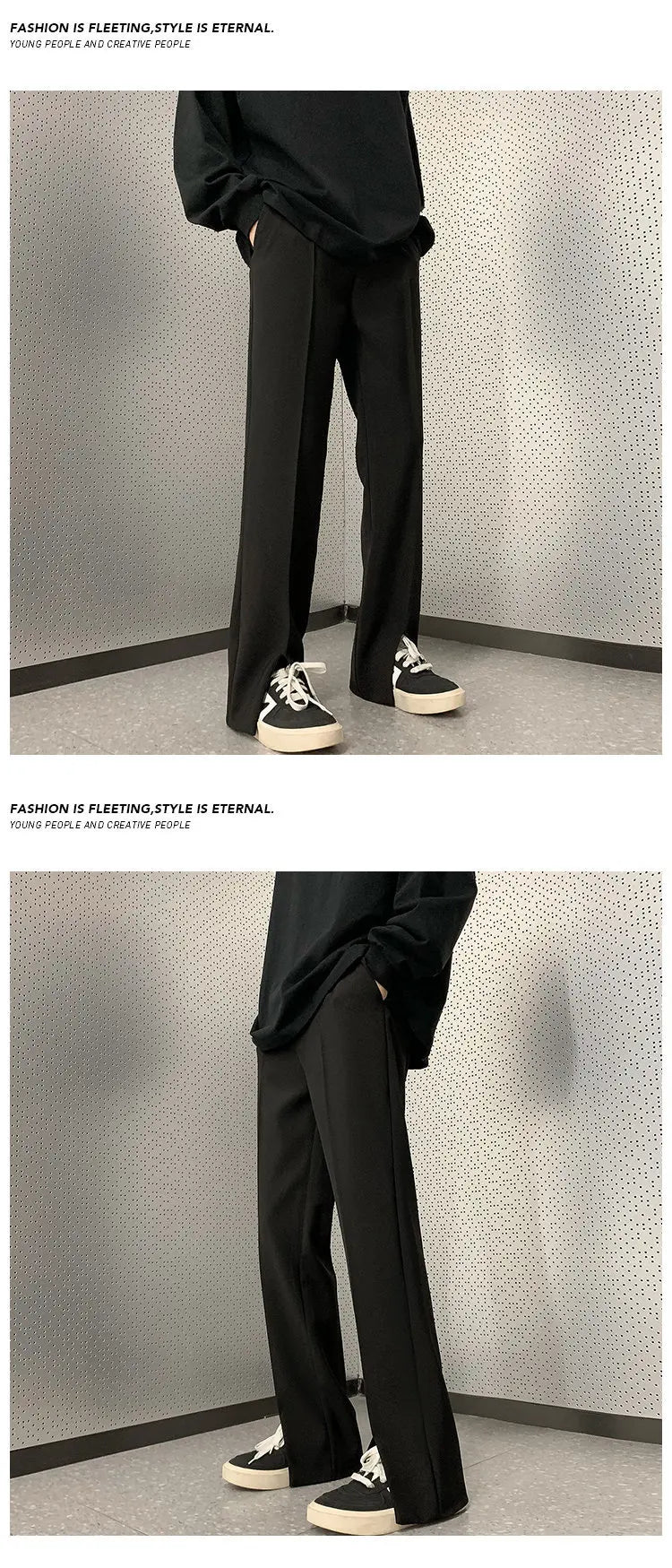 Threebooy Grey Suit Pants Men Fashion Society Mens Dress Pants Korean Loose Straight Pants Mens Office Formal Trousers M-3XL
