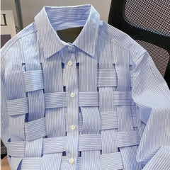 Threebooy  Trendy Long Sleeve Men's Shirt Laid-Back New Spring Stripe Woven Men's Wear Trendy Brand Casual Shirt For Men
