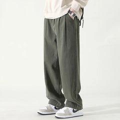 Threebooy  Spring Autumn Y2K Korean Style Vintage Harajuku Trousers Men All Match Loose Casual Wide Leg Workwear Pants Vintage Male Clothes
