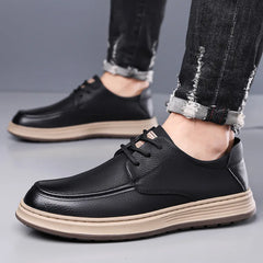 Threebooy  Men's Casual Soft Slip-On Shoes Spring Summer New Style Bean Bean Shoes round Toe Low Heel Anti-Slip Rubber Outsole