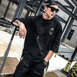 Threebooy Techwear Fashion Printing Anime Men Lace Up T Shirt Streetwear Summer Hip Hop Punk Male Clothing Harajuku Casual Sport T-Shirt