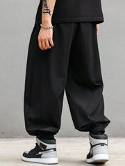 Threebooy  plus Size Men's Casual Trendy Long Pants Loose Fit for Daily Outings And Outdoor Sports