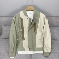 Threebooy  Spring Autumn Zipper Coat Streetwear American Contrasted Baseball Uniform Multi-Color Spliced Bomber Jacket Casual Jacket Men