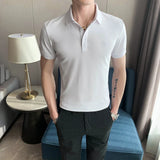 Threebooy  New Cotton Men's Polos Solid Color Classic Polo Shirt Men Short Sleeve Top Quality Casual Business Social Polo Men 3XL