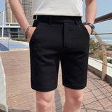 Threebooy  Korean Style Men's Summer Casual Shorts/Male Slim Fit Fashion Solid Green Harlan Shorts Plus Size 29-36