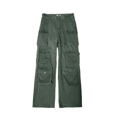 Threebooy  Japanese Multi-pocket Work Pants Men's Autumn Trendy Loose Straight Casual Pants Hip-hop Retro Design Trousers Aesthetic Chic