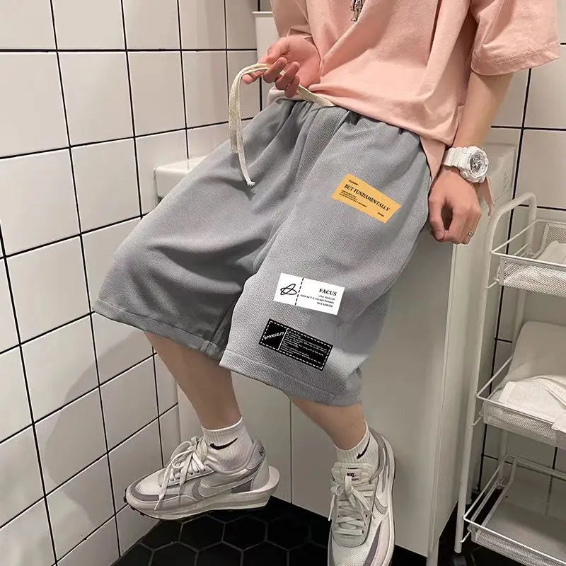 Threebooy American Basketball Shorts Men's Summer Thin Casual Sports Five-point Pants Heavy Trendy Loose High Street Trousers Aesthetic