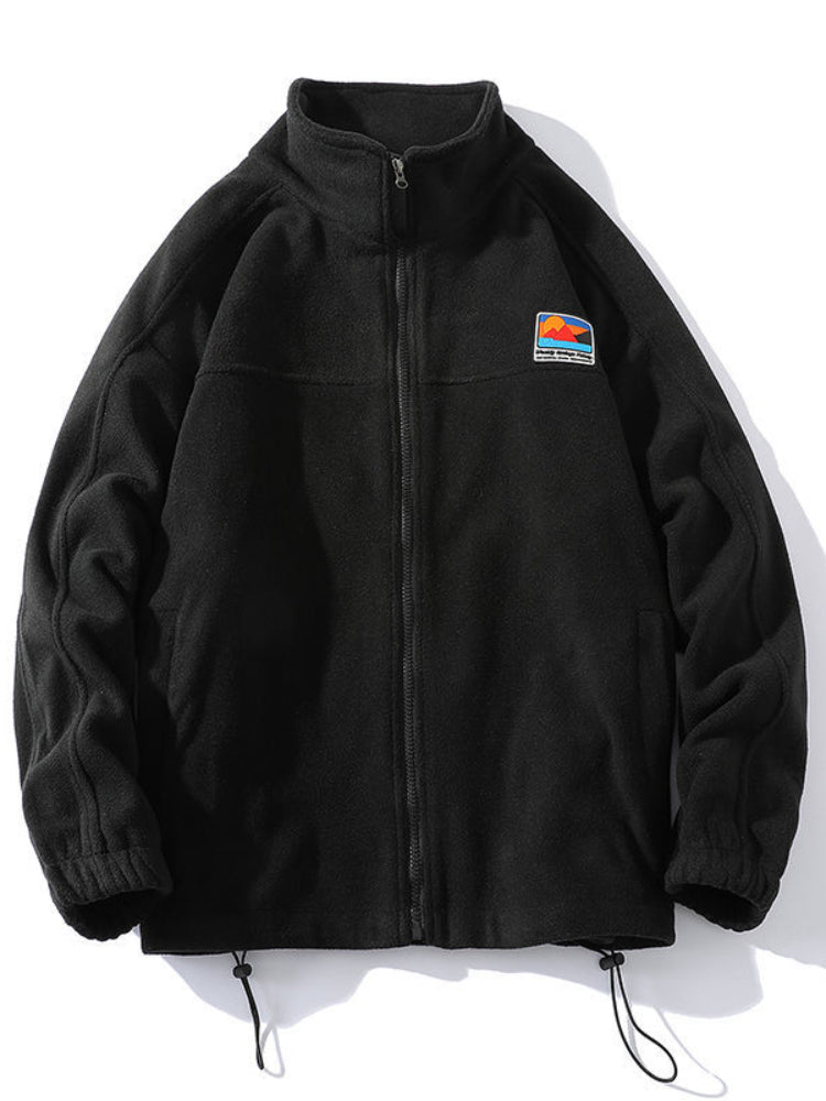 Threebooy Half-zip Hoodless Sweatshirt Autumn Winter Stand-up Collar Shirt Oversize Velevet Tops Lovers Trend Polar Fleece Jacket