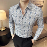 Threebooy Clothing New Men Shirts Business Long Sleeve Lapel Cotton Male Dress Shirt Slim Fit Popular Designs Men's Fahion S-3XL