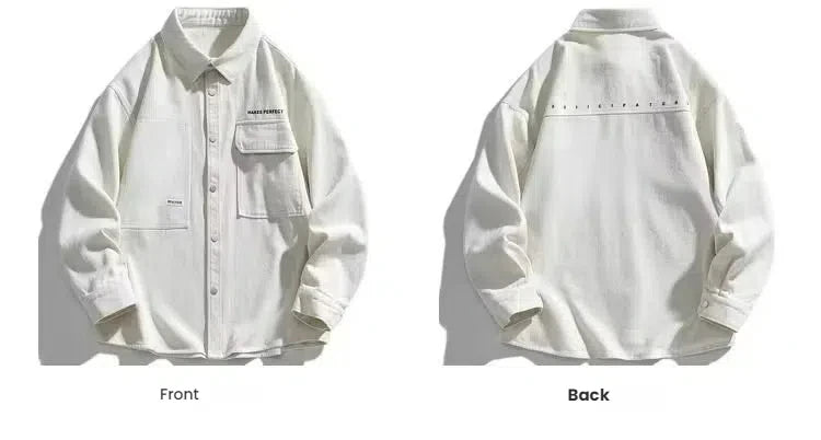 Threebooy Men's shirt jacket Spring high-quality teenagers early autumn work cardigan jacket Japanese casual thin autumn clothes