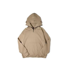 Threebooy  Unisex Fall Vintage USA Style Thickened Stand Collar Zip-Up Hoodie Face Cover Oversized Vibe Tech Outerwear