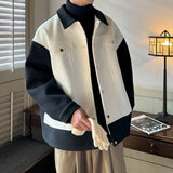 Threebooy Winter Short Woolen Coat Men Warm Fashion Thickened Woolen Jacket Men Streetwear Korean Loose Thick Woolen Coat Mens Jackets