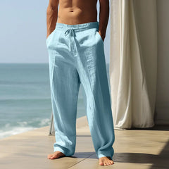 Threebooy  Summer Breathable Cotton and Linen Trousers AliExpress Loose Casual Sports Men's Trousers