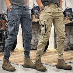 Threebooy Cargo Pants for Men Grey Outdoor Biker Trousers Man Hiking Motorcycle Slim Trekking Cheap Emo Casual