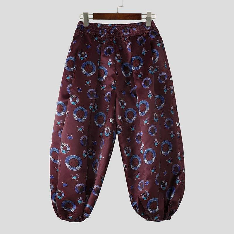 Threebooy  Men Pants Printing Joggers Elastic Waist Loose Casual Male Lantern Pants Streetwear Baggy Fashion Trousers Men S-5XL