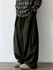 Threebooy  Harajuku Pants Man Baggy Pants Wide Leg Sweatpants Vintage Casual Straight Trousers Streetwear Cotton Japanese Summer
