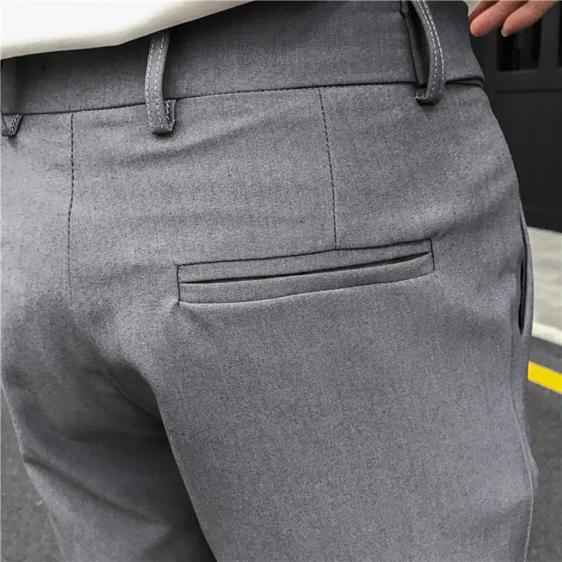 Threebooy Summer Korean Shorts Men's Fashion Solid Color Business Casual Dress Shorts Men Streetwear Wild Loose Suit Shorts Mens S-XL
