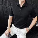 Threebooy Men's Short-sleeved Summer Polo Shirts/Male Slim Fit Fashion Business Polo Shirts/Man Solid Color T-shirts Plue Size M-4XL