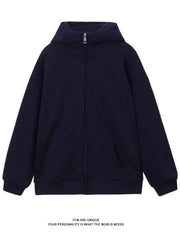 Threebooy  Casual Men's Cotton Sweatshirt Solid Color Casual Zipper Cardigan Coat Simple Fashion Harajuku Loose Male Youth Sweatshirt