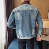 Threebooy Men's Casual Cotton Denim Jackets Masculina Slim Washed Retro Classic Blue Jeans Coat Male Men Clothing 3XL-M