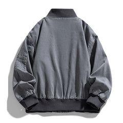 Threebooy  High Quality Spring American Style Trend Denim Jackets Men 100%Cotton Male Bomber Jacket Fashion Loose Zippers Outwear Coat Man