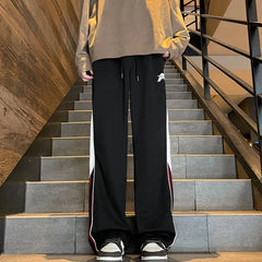 Threebooy Striped Autumn and Winter Trousers Sweatpants for Men Wide Leg Straight Xxxl Slacks Korean Style Luxury Elastic Man Sports Pants