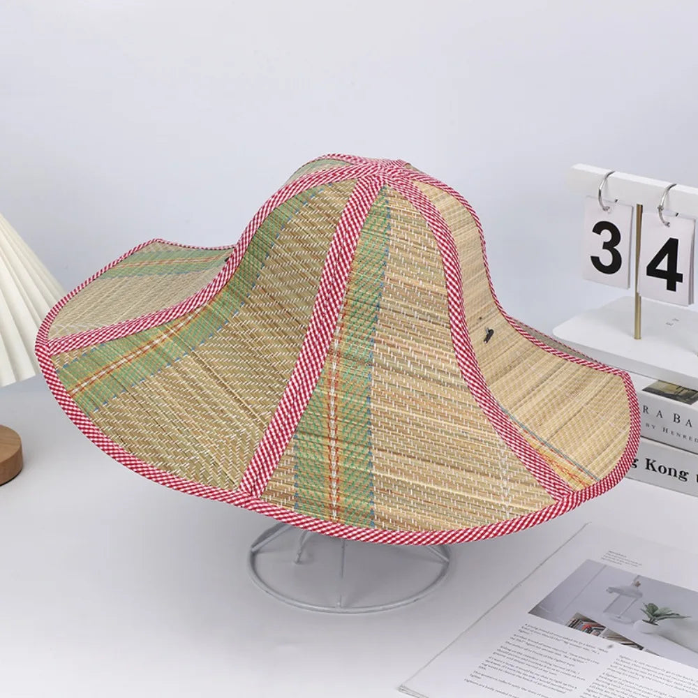 Threebooy  New Wide Brim Straw Hat Foldable Universal Beach Cap Fisherman Cap Women Men