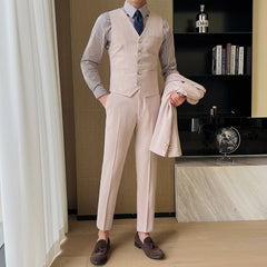 Threebooy  High-quality, fashionable and stylish casual suit set in three colors, a versatile men's professional suit set for spring and su