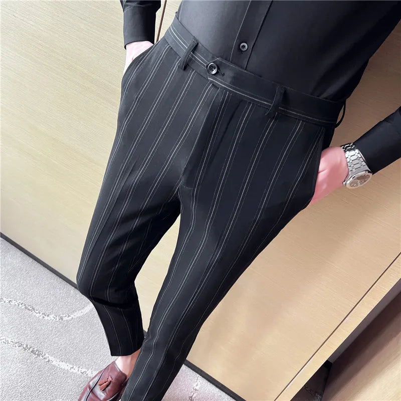 Threebooy Men Spring High Quality Business Suit Pants/Male Slim Fit Fashion Casual Formal Mens Dress Pants Men High Waist Solid Trousers