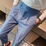 Threebooy New Men's Suit Pants Solid Color Casual Business Dress Pants Slim Dress Trousers Quality Men's Classic Groom Wedding Pants