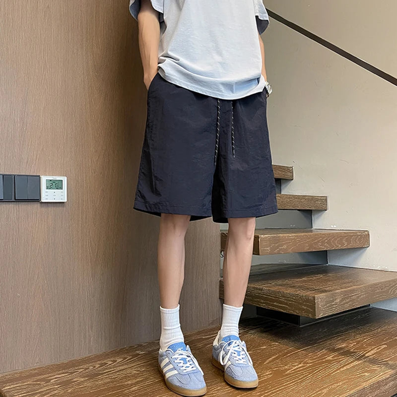 Threebooy  Multi-colour Ice Silk Quick Dry Shorts Summer Thin Section Loose Casual Sports Shorts Men's Basketball Shorts
