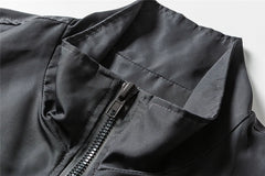 Vintage Letter Embroidery Bomber Jacket Men Streetwear Harajuku Splicing Cargo Coat Oversized Autumn New Loose Casual Jacket