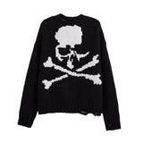 Threebooy Knitted Sweaters for Men Halloween Pullovers Man Clothes Black Couple Outfit Skeleton Maletry Y2k Streetwear New in Old Sheap X
