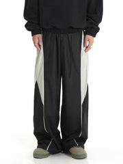 Threebooy  Large Men's Casual Pants, High Street Contrast Straight Leg Pants, Trendy Brand Fashion Versatile Pants, Composite Waterproof