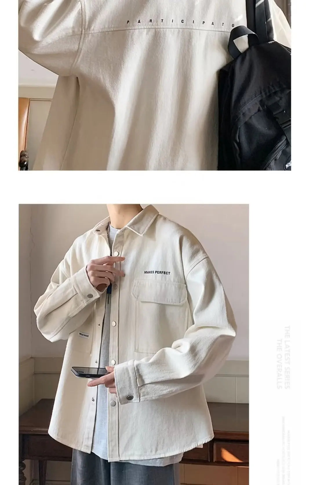 Threebooy Men's shirt jacket Spring high-quality teenagers early autumn work cardigan jacket Japanese casual thin autumn clothes