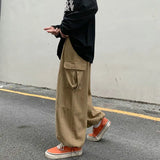 Threebooy Spring Casual Oversize Cargo Pants Men Streetwear Solid Harajuku Loose Straight Trousers Wide-leg Baggy Pants For Man