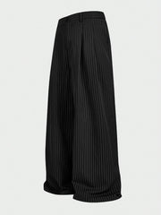 Threebooy  plus Size Men's Casual Striped Suit Pants Leisure Wide Leg Trousers for plus Size Men