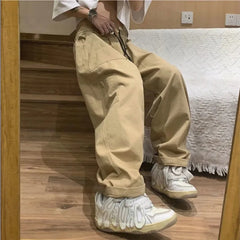 Threebooy Vintage Pants Men High Street Cargo Pants Men Loose Straight Casual Pants Autumn Fashion Streetwear Trousers Joggers