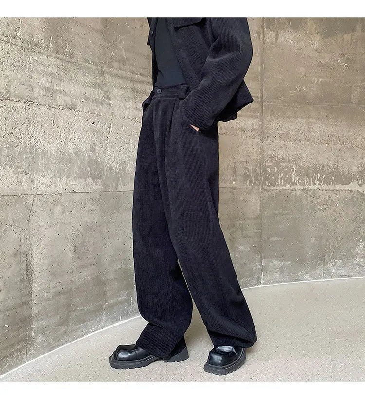 Threebooy Men's Daily Blazer & Wide Leg Pants 2-Piece Set