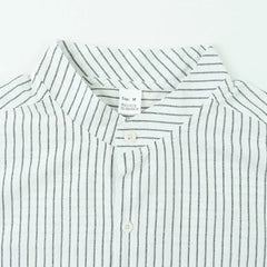 Threebooy 2025 New Autumn New Men's Casual Shirt Business Casual Style Linen Shirt Striped Stand Collar Long Sleeve Cardigan Shirt Men