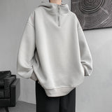 Threebooy Turtleneck Hoodie Zipper Pullovers Streetwear Hip Hop Hooded Sweatshirt Men Clothing Korean Couples Harajuku Coat