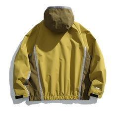 Threebooy Vintage Patchwork Jackets Windbreaker Men Harajuku Casual Outdoor Hooded Jacket Streetwear Loose Autumn New Cargo Jacket Male