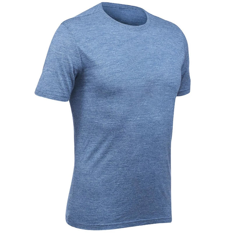 Threebooy Merino Wool T-Shirt Men's 17.5micro Base Layer Tee Men 180GSM Wicking Breathable Quick Dry Anti-Odor USA Size