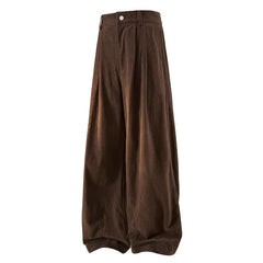 Threebooy  Spring Men's Casual Straight Wide-Leg Corduroy Pants American Retro Streetwear Trousers Hip Hop Y2K Baggy Pantalones Hombre