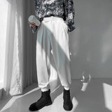 Threebooy Men's Fashion Trend Casual Pants Slim Fit Black Color Suit Pants Business Design Cotton Streetwear Trousers Plus Size S-3XL
