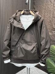 Threebooy Japanese Outdoor Waterproof Jacket Multi-pocket Youth Workwear Hooded Jacket Men's Autumn Casual Trendy Suit Aesthetic Chic