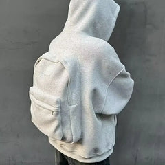Threebooy  New Men's Autumn Winter Zip Up Hoodie Jacket Casual 3D Backpack Design Streetwear Durable Versatile Fashion Outerwear Coats Warm