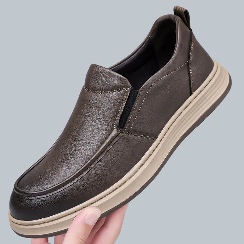 Threebooy  Men's Casual Soft Slip-On Shoes Spring Summer New Style Bean Bean Shoes round Toe Low Heel Anti-Slip Rubber Outsole