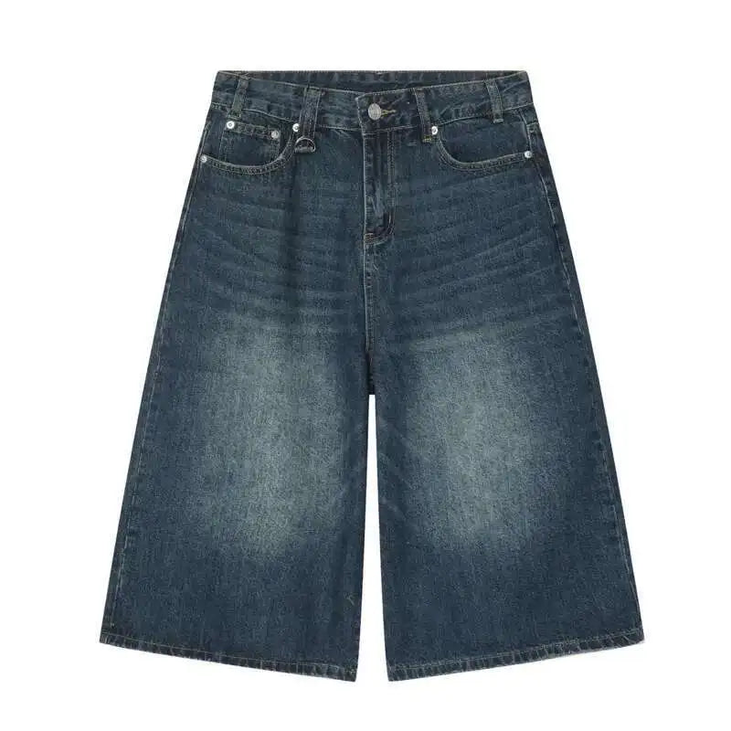 Threebooy  American Style Men's Shorts Camouflage Calf-Length Pants Straight Wide Leg Male Short Jeans Summer Fashion Bottom