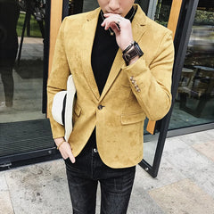 Threebooy Men Blazers British Style Printed Blazer Masculino Wedding Business Casual Suit Jacket Streetwear Social Coat Ropa Hombre 4XL